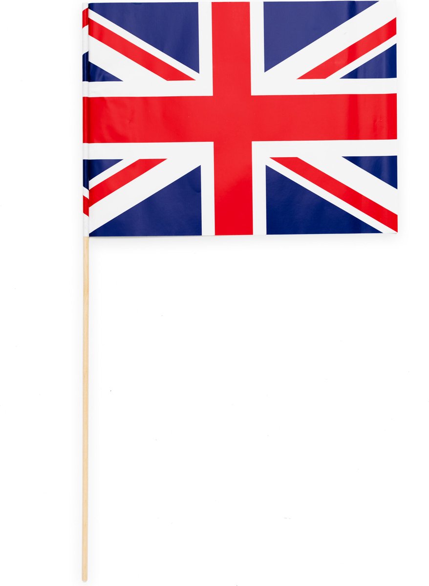 40 Papieren zwaai vlaggen 20 x 30 centimter Union Jack / Verenigd Koninkrijk