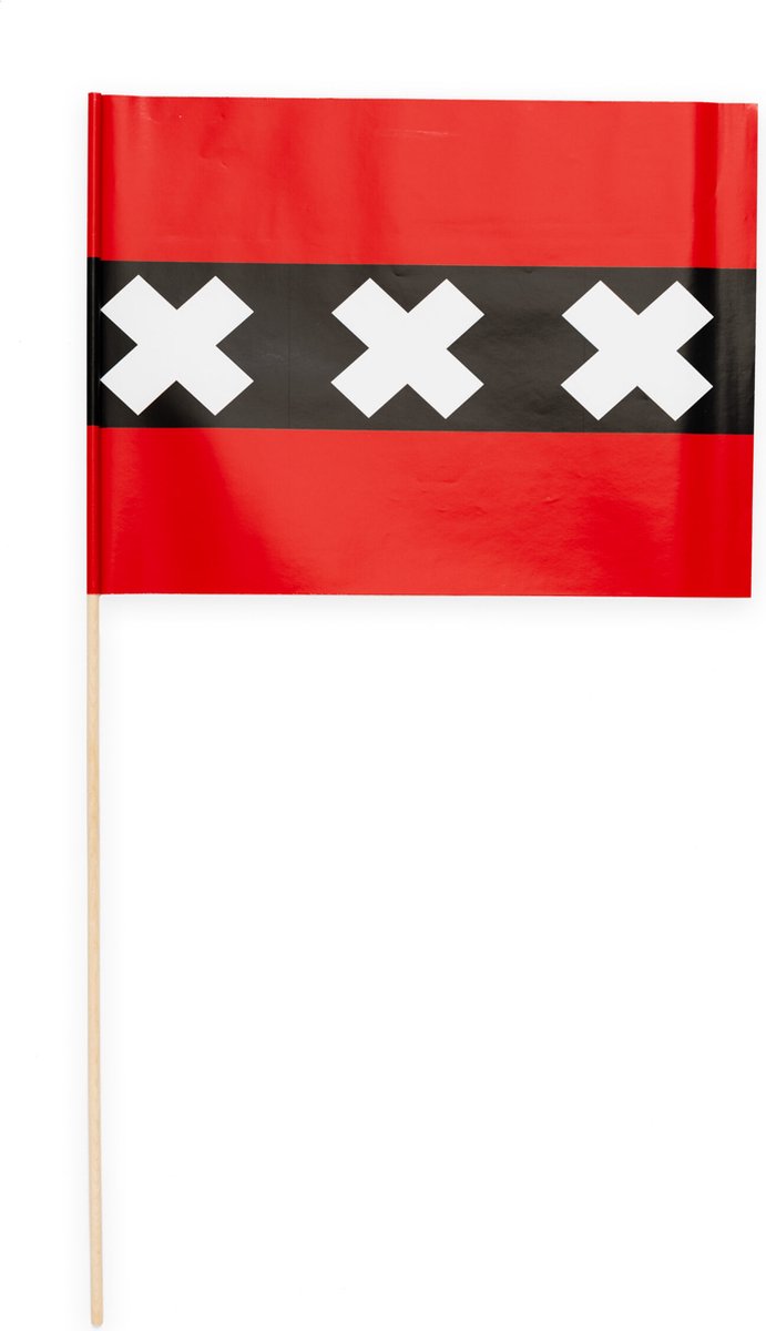 50 Papieren zwaai vlaggen 20 x 30 centimter Amsterdam