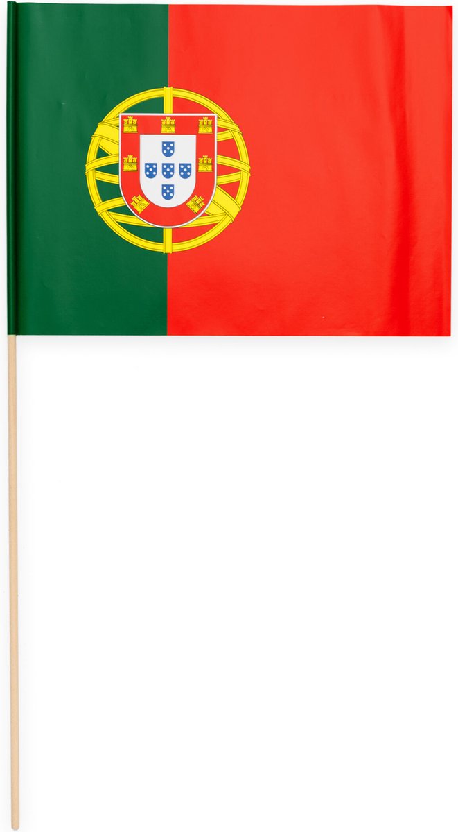 50 Papieren zwaai vlaggen 20 x 30 centimter Portugal