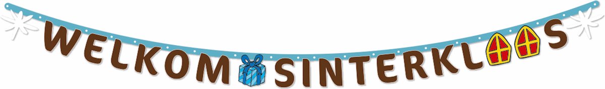 6x Letterbanner Sinterklaas - Sinterklaas Decoratie Versiering Piet December Ballon Vlaggenlijn