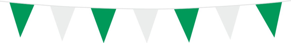 6x Mini Vlaggenlijn Groen / Wit 3 meter - Verjaardag Feest Party Festival Poolparty Decoratie