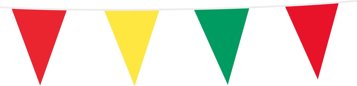 6x Vlaggenlijn Rood / Geel / Groen 10 meter - Vlaggenlijn Vlag Vlaglijn Festival Feest Party Feest Thema