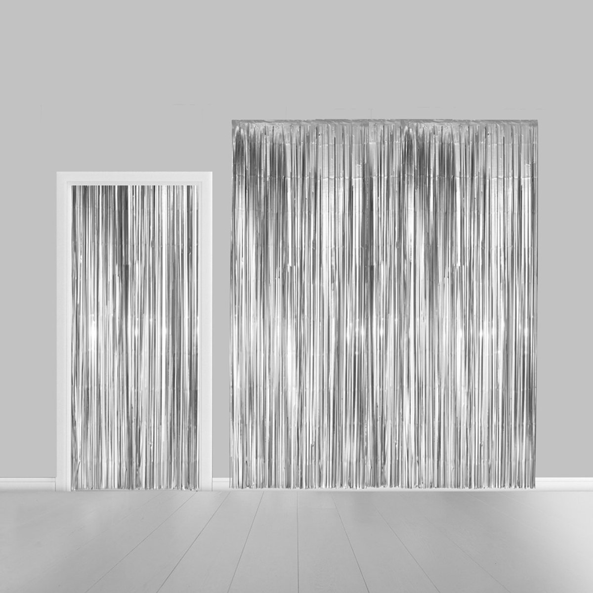 Feest gordijn 100 x 240 cm Zilver - Deur Gordijn Deurgordijn Feestgordijn Feest Decoratie
