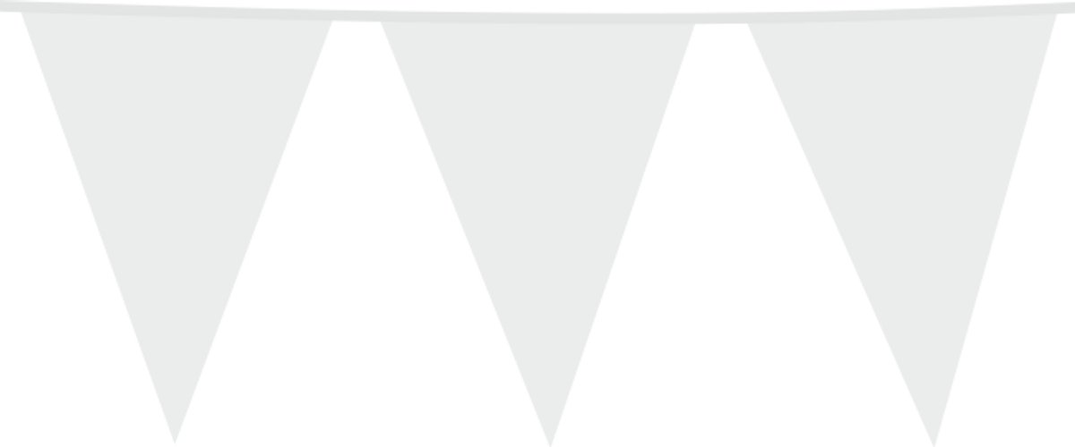 Giga Vlaggenlijn Wit 30x45cm 10 meter XXL - Verjaardag Feest Party Festival Poolparty Decoratie