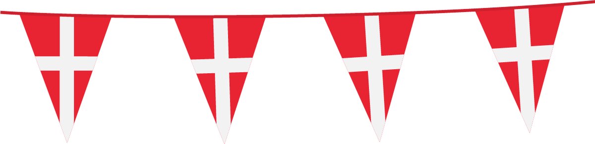 Vlaggenlijn Denemarken 10 Meter - Voetbal EK WK Landen Feest Versiering Decoratie