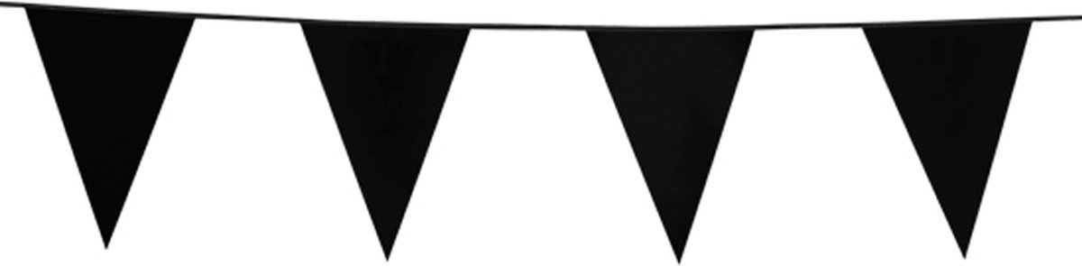 Vlaggenlijn Zwart 10 meter - Verjaardag Feest Party Festival Poolparty Decoratie