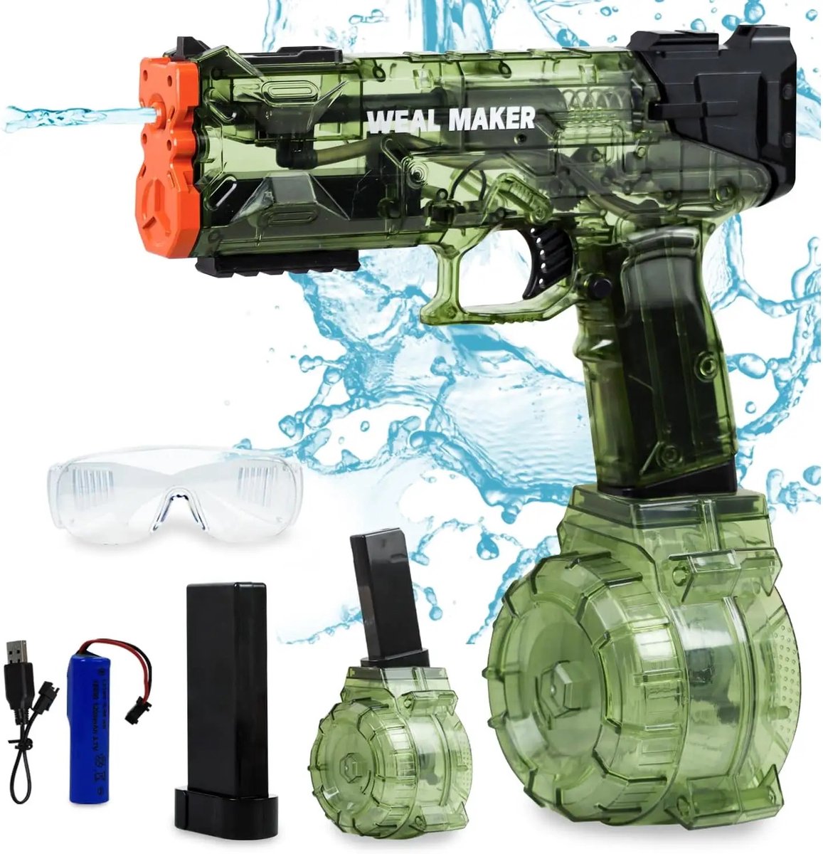 Elektrisch   met Terugslag Effect – Automatisch Vullen – Krachtig   voor Kinderen – Buitenspeelgoed & Waterpret – Waterspeelgoed voor Zwembad en Tuin - GROEN