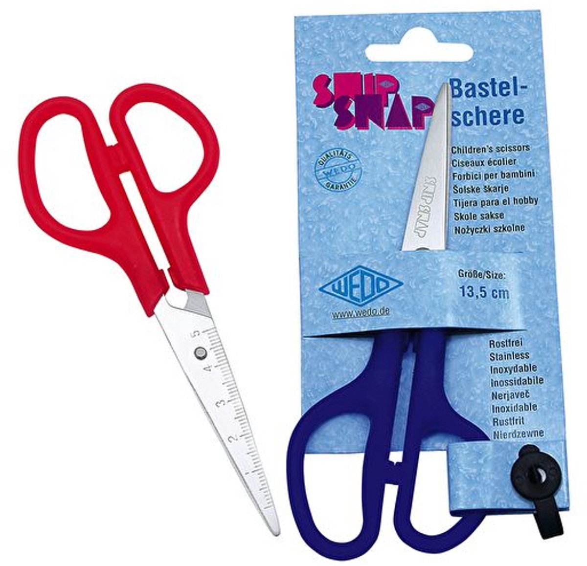 Wedo 77 79, Kind, Rechte knip, Set, Verschillende kleuren, Roestvrijstaal, Universeel