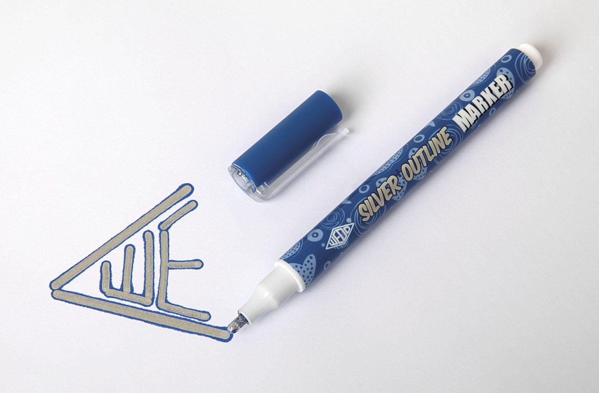 Wedo Creative marker Silver + Outline etui á 6 stuks