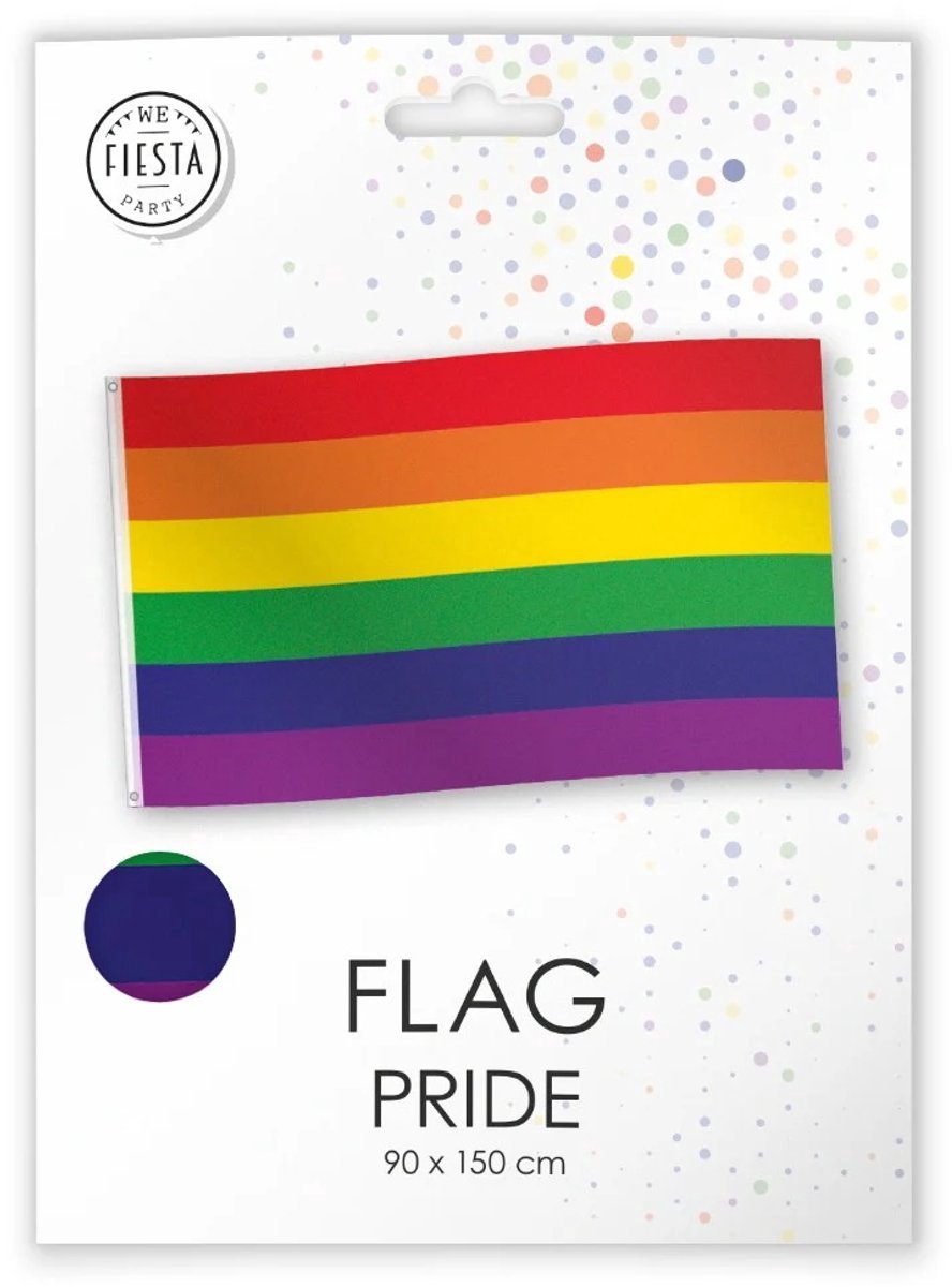 4x Vlag Regenboog 90cmx150cm - Landen festival thema feest fun verjaardag pride