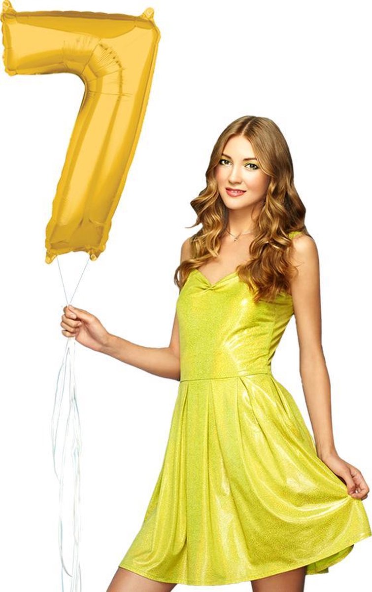 Wefiesta Cijferballon 7 Folie 66 Cm Goud