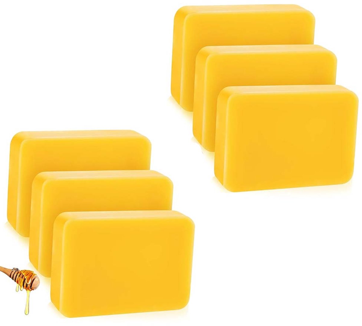 Bijenwas Blokjes (6x70g) 420- Ideaal voor DIY Projecten Smel makkelijker - Voordeliger dan korrels - Bijenwas Kaarsen Gezondheids- en Milieuvriendelijk-kaarsen maken - bijenwasblokjes- kaarsen maken -