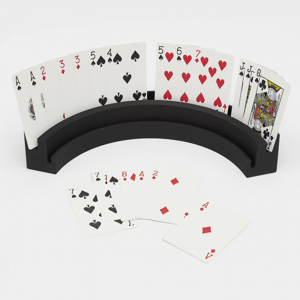 Speelkaarthouder - gemaakt gerecycled polymeer - Zwart -   - speelkaarten volwassenen - Kaarthouder - Kaartenhouder - Kaart Houder