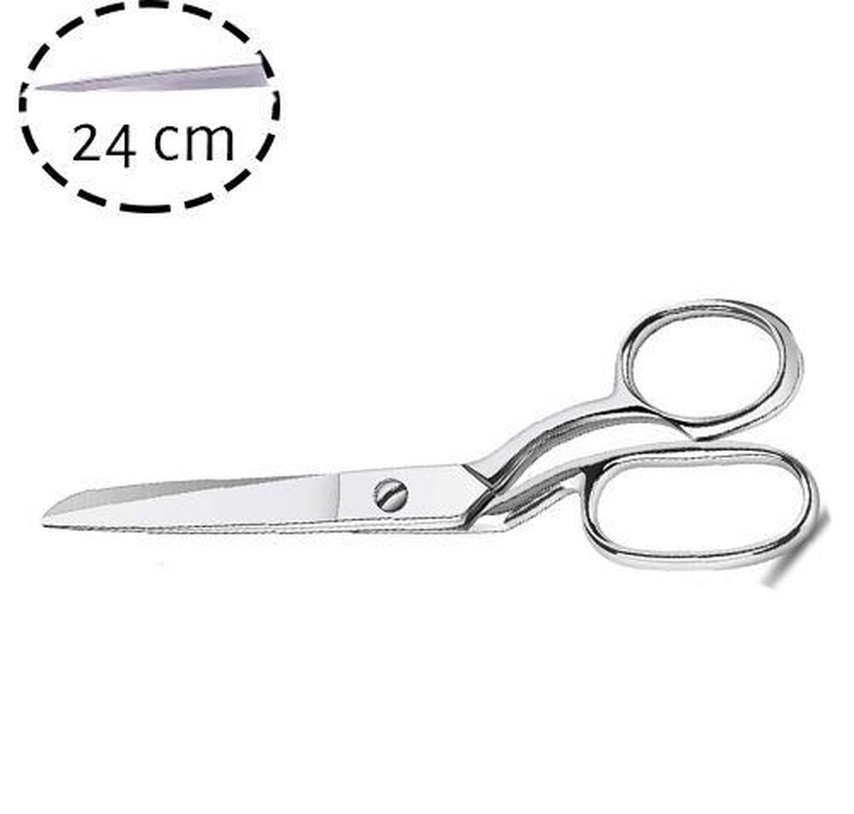 Professionele Kleermakersschaar - Stofschaar Zilver-  StofSchaar 24 CM - Duurzaam Stoffenschaar / Stofschaar - Geschikt voor Stof / denim / Leer / Schaar Kartels  - Coupeuseschaar kledingschaar -