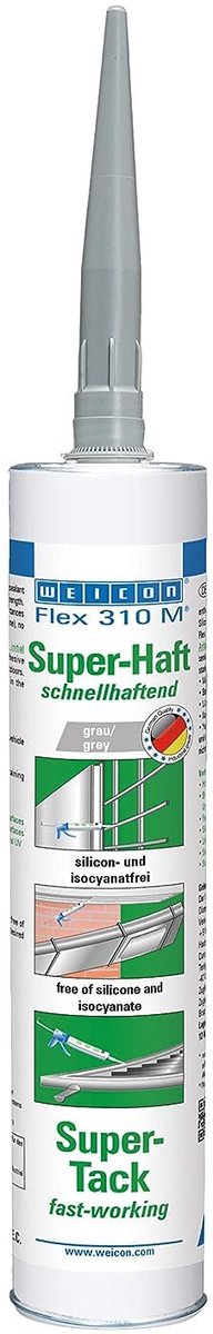 WEICON Flex 310 M – MS-polymeerlijm 290 ml grijs – hoge aanvangshechting