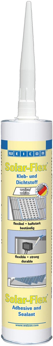 WEICON Solar-Flex 290 ml, weerbestendige solarlijm voor zonne- en fotovoltaïsche installaties, MS-polymeerbasis, wit