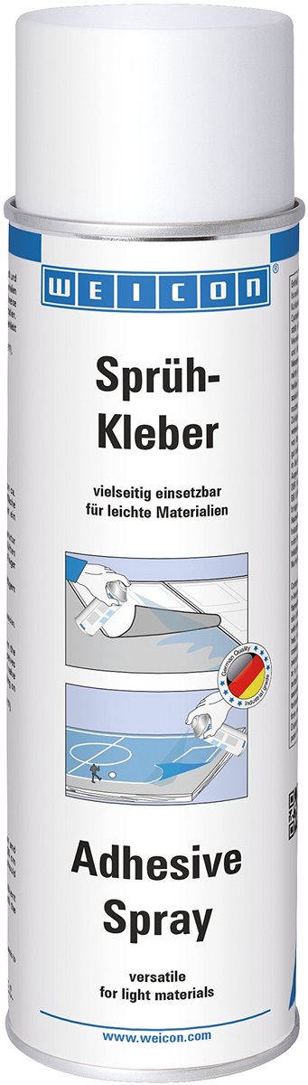 WEICON spuitlijm 500 ml, transparante lijmspray, voor lichte materialen zoals papier, karton of hardschuim