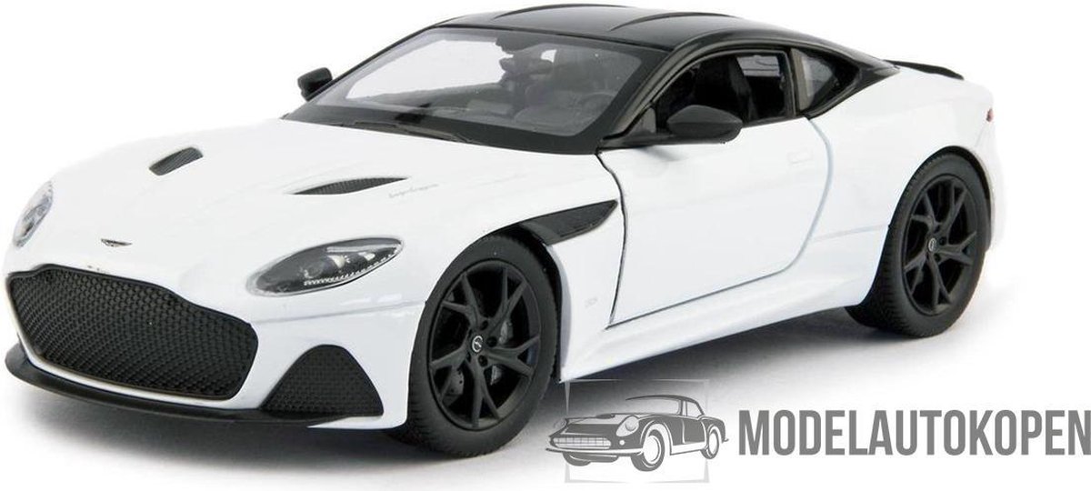 Aston Martin DBS Superleggera (Wit) 1/24 Welly - Modelauto - Schaalmodel - Model auto - Miniatuurauto - Miniatuur autos