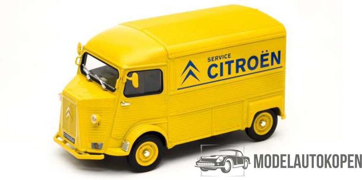 Citroën Type H Service Bus (Geel) (22cm) 1/24 Welly - Modelauto - Schaalmodel - Modelauto - Miniatuurauto - Miniatuur autos