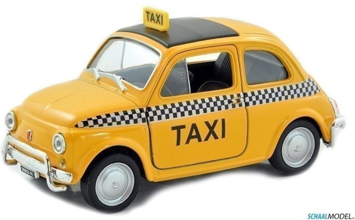 Fiat Nuova 500 Taxi (Geel) 1:24 Welly