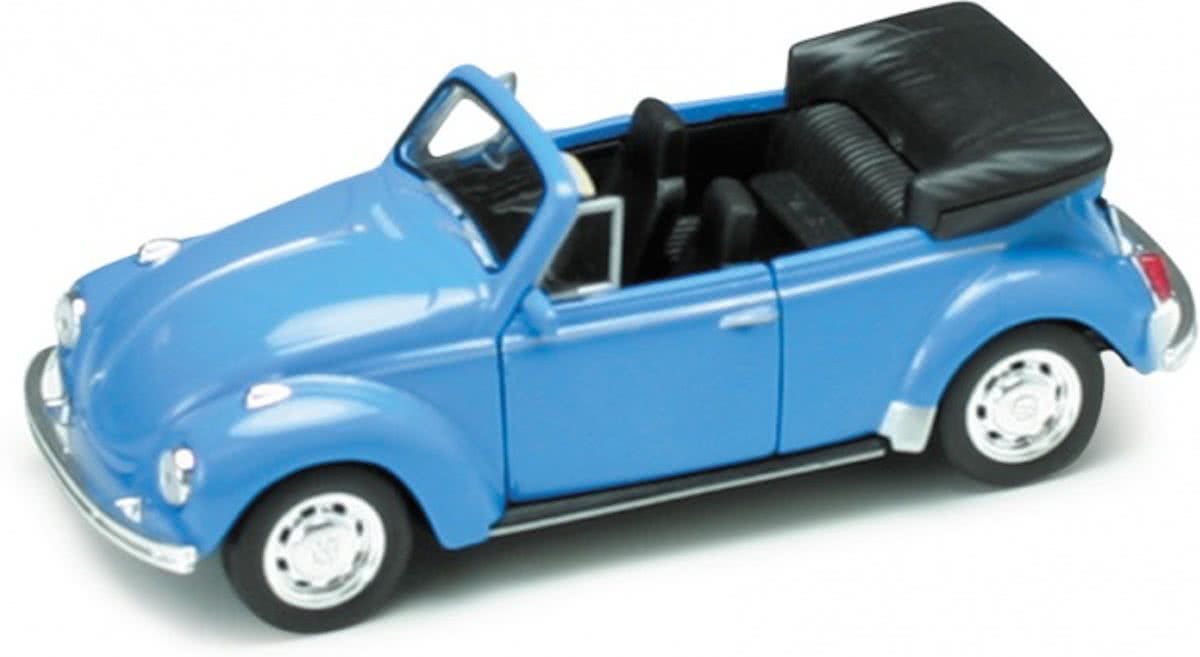 WELLY 42344 Volkswagen kever Beetle Cabrio in vensterdoos blauw