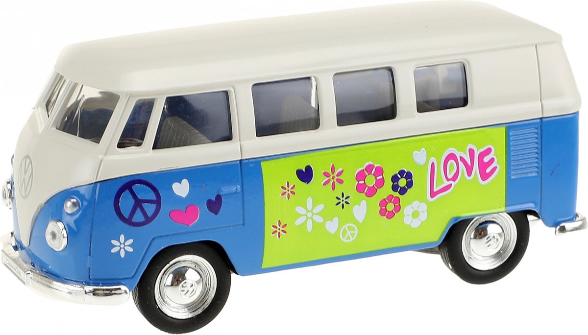 Welly Hippie Volkswagen Bus Blauw 10,5 Cm