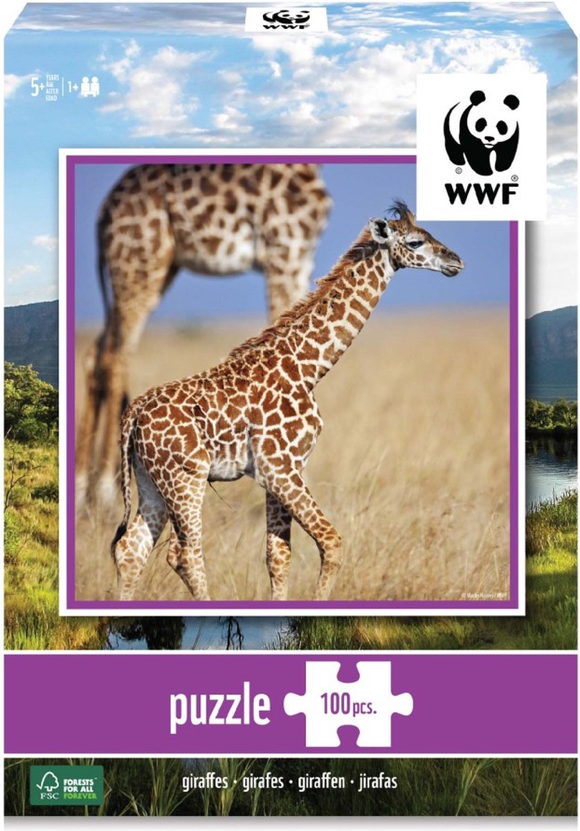 WWF puzzel - baby giraffe - 100 stukjes