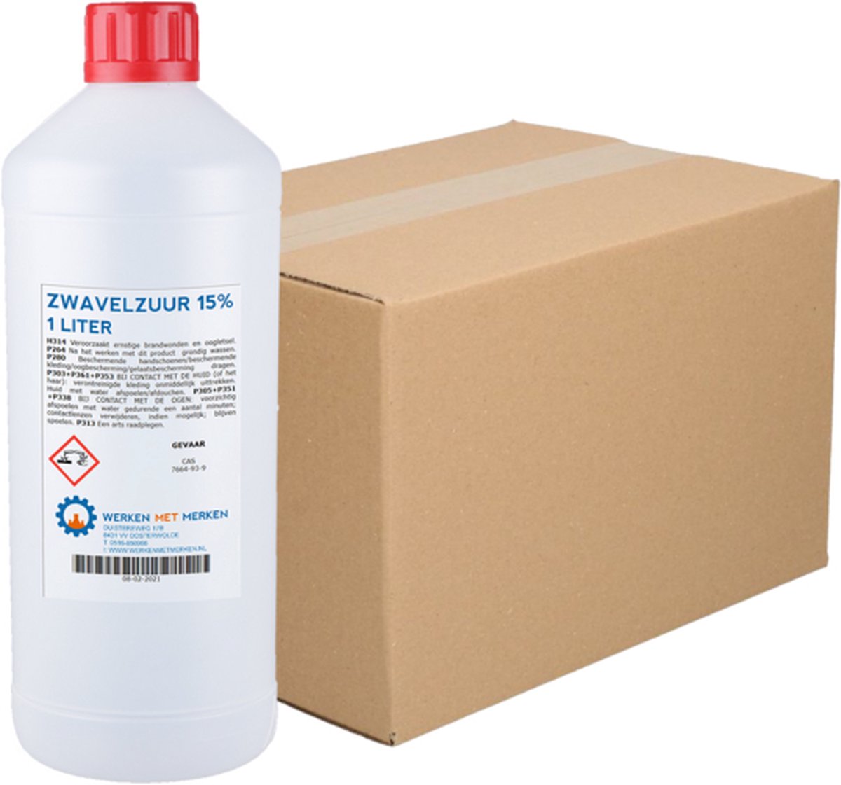 Zwavelzuur 15% - Doos, 12 x 1 liter