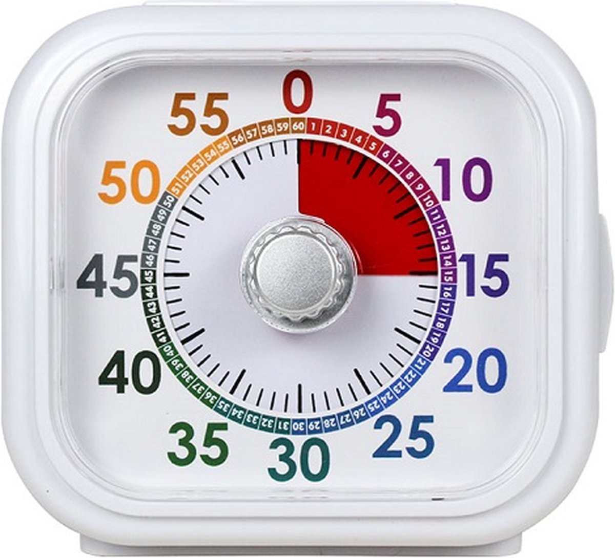   Educatieve Timer voor Kinderen Schermtijd en Game klok Autisme Aftelklok Countdown Timer   voor Kinderen Oefenklok Kinderklok Kookwekker Analoog Wit