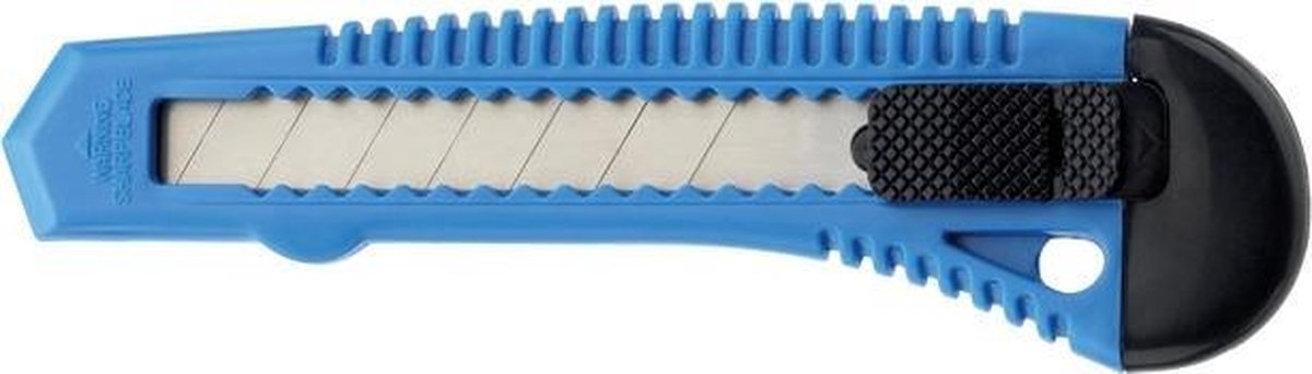 Snijmes westcott office 18 mm blauw + kunststof houder