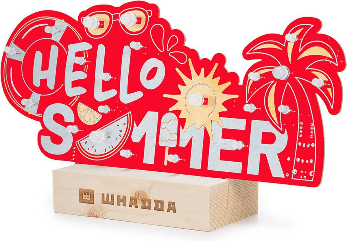 Whadda Hello Summer XL Soldeerkit - Educatieve Soldeerkit Met LEDs - Leren Solderen - STEM Speelgoed - Educatief Speelgoed