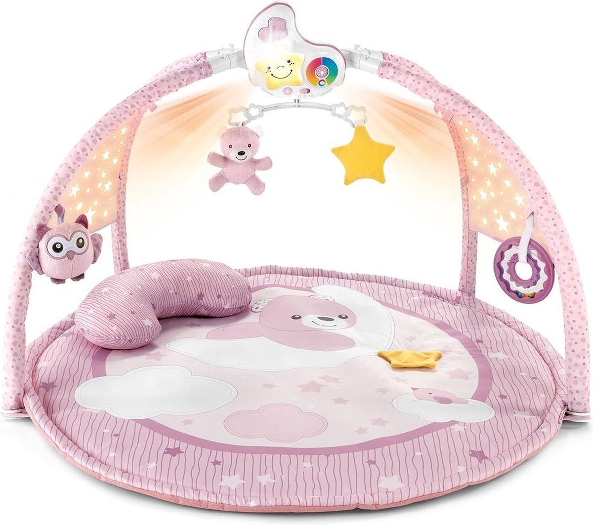 Baby Speelkleed Met Boog - Babyspeelgoed 0 Jaar - Kinderspeelgoed 1 Jaar - Speelmat - Babygym - Roze