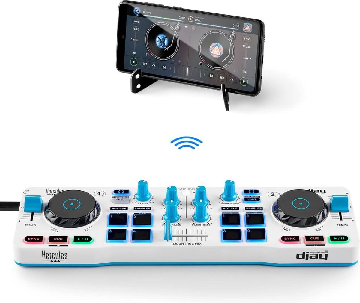 Dj set Kinderen - Mengpaneel voor Kinderen - Soundboard - Mixer - Wit met Blauw