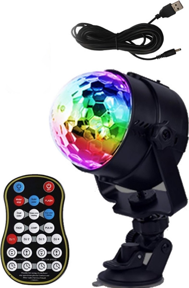 White-Label® Discolamp Kinderen - Discobal - Feestverlichting met Afstandsbediening - Zwart
