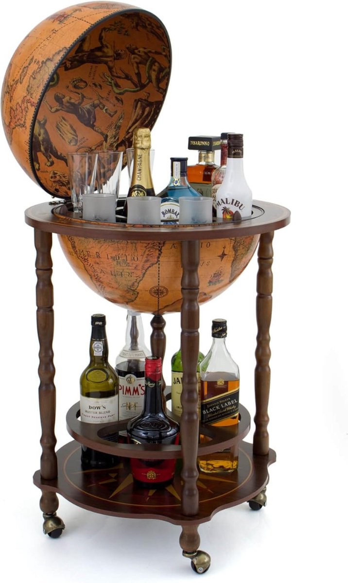 White-Label® Globebar - Wereldbol bar - Whiskey Set - Bijzettafel - Authentiek