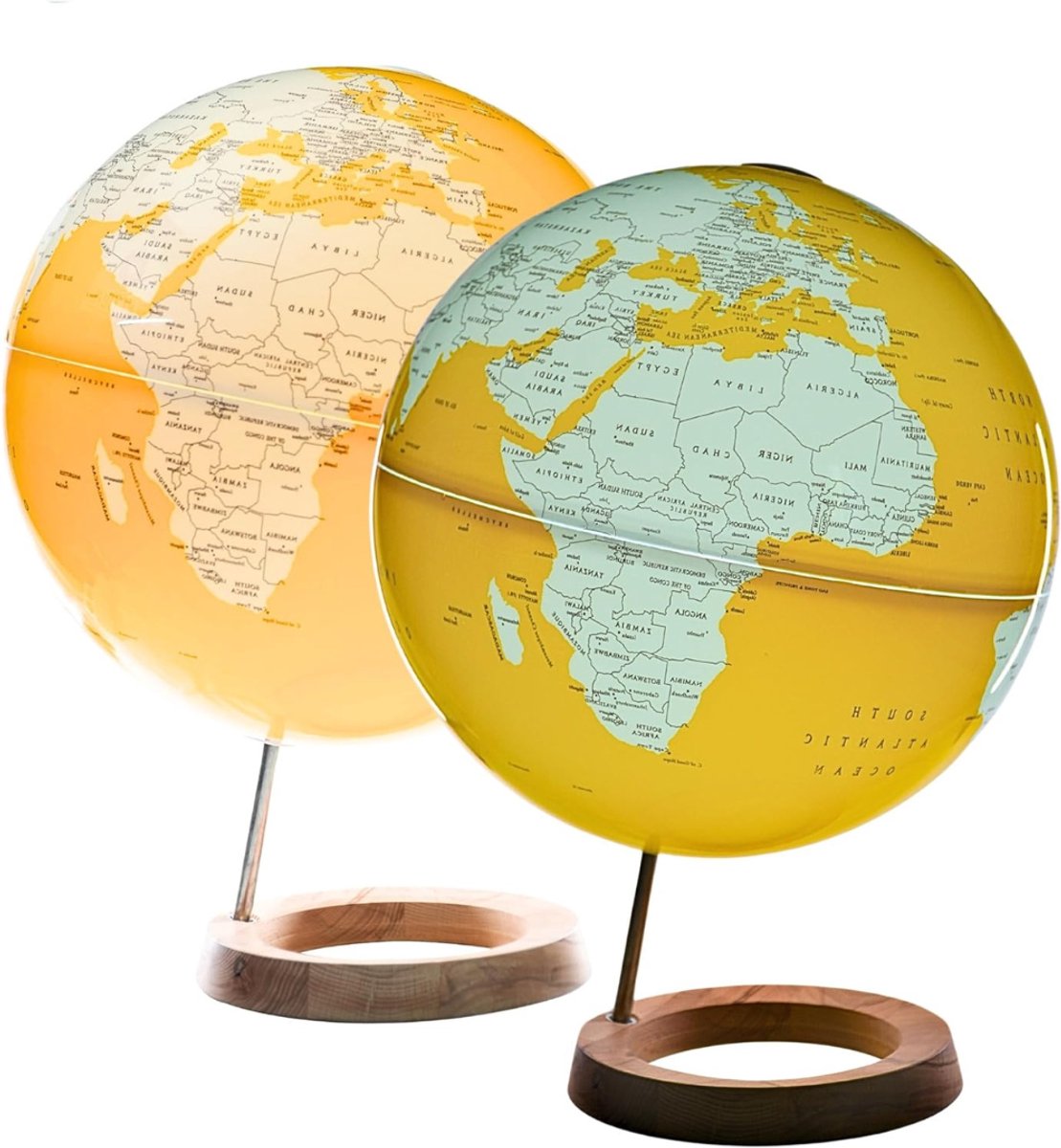 White-Label® Wereldbol Met Verlichting - Led Lamp Kinderen - Bureaulamp -Goudsbloemgeel