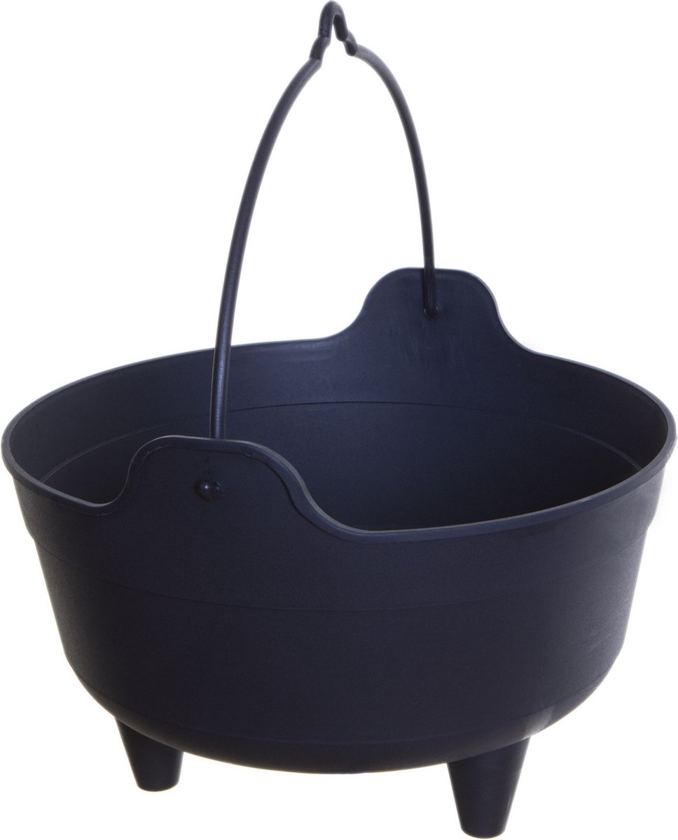 Whitefurze Heksenketel/kookpot - zwart - 4 liter - kunststof - D28 x 19 cm - Halloween feestversiering