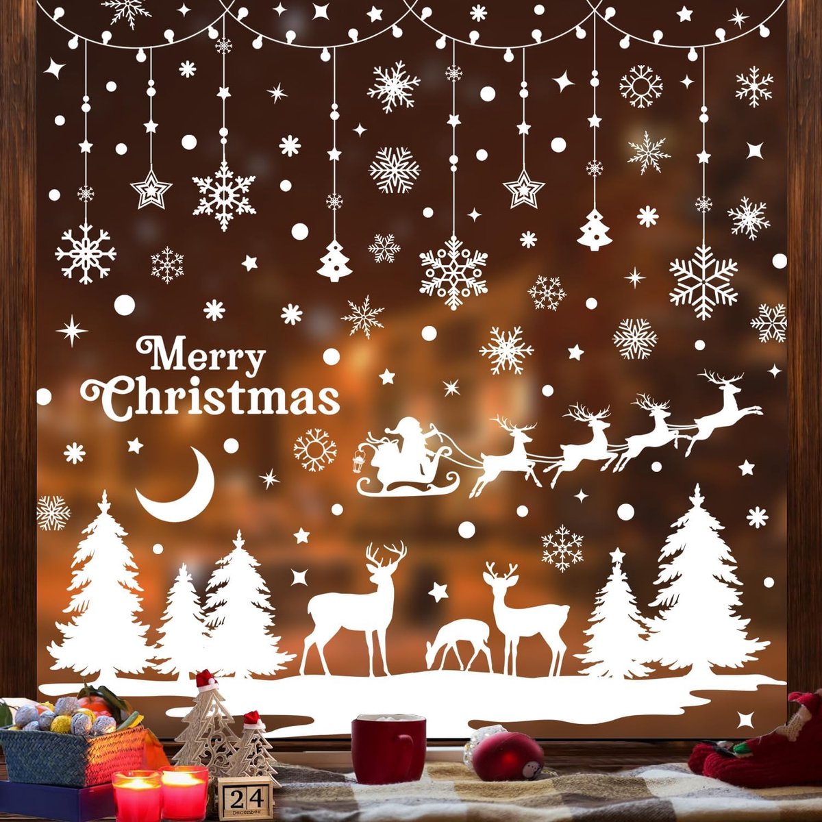 Kerst Raamstickers 209 Stuks – 9 Vellen Kerst Raamdecoratie 20x30 cm – Herbruikbare Afneembare PVC Stickers – Dubbelzijdig en Herbruikbaar – Kerstversiering Voor Ramen & Deuren – Winterdecoratie – Feestdecoratie Kerstmis