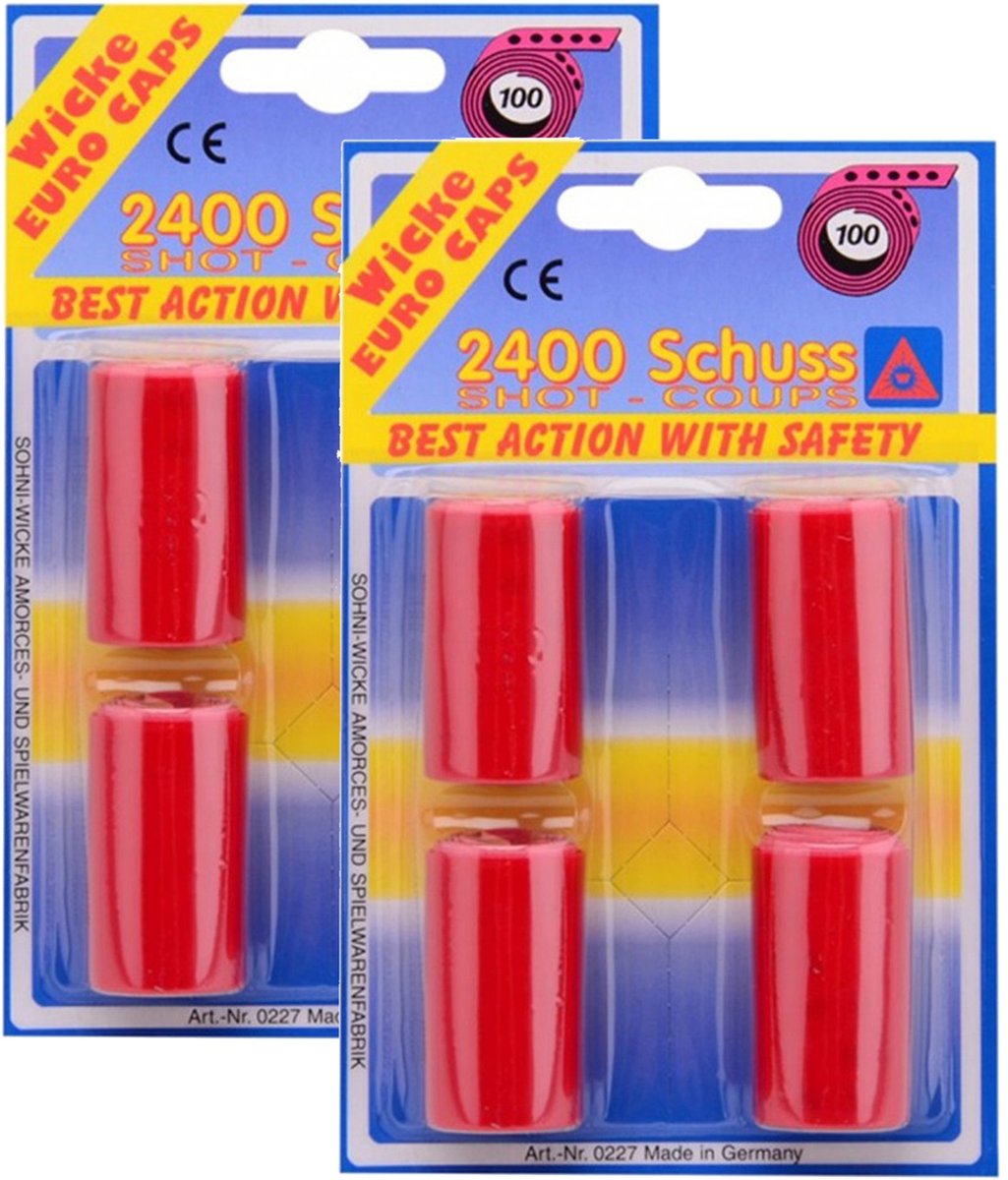 Wicke Cowboy speelgoed revolver/pistool rollen met 100 schots platte plaffertjes - totaal 4800 shots