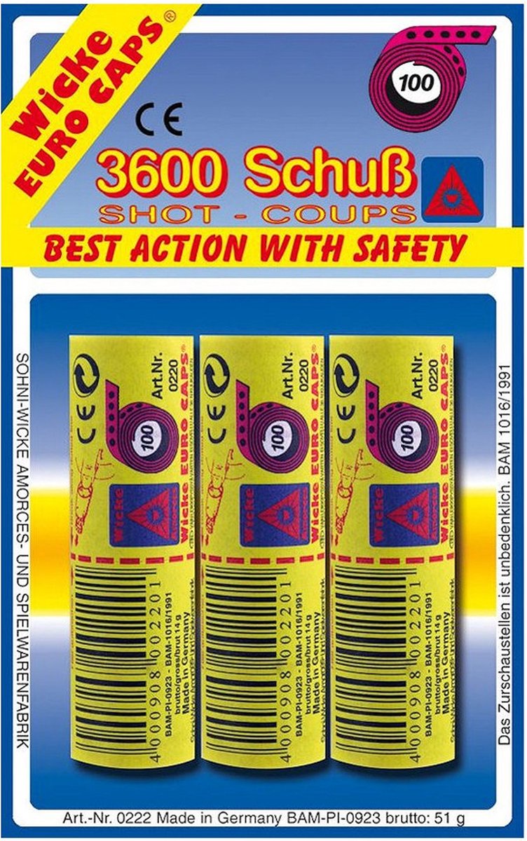 Ammorces Wicke 3 rollen/3600 schoten