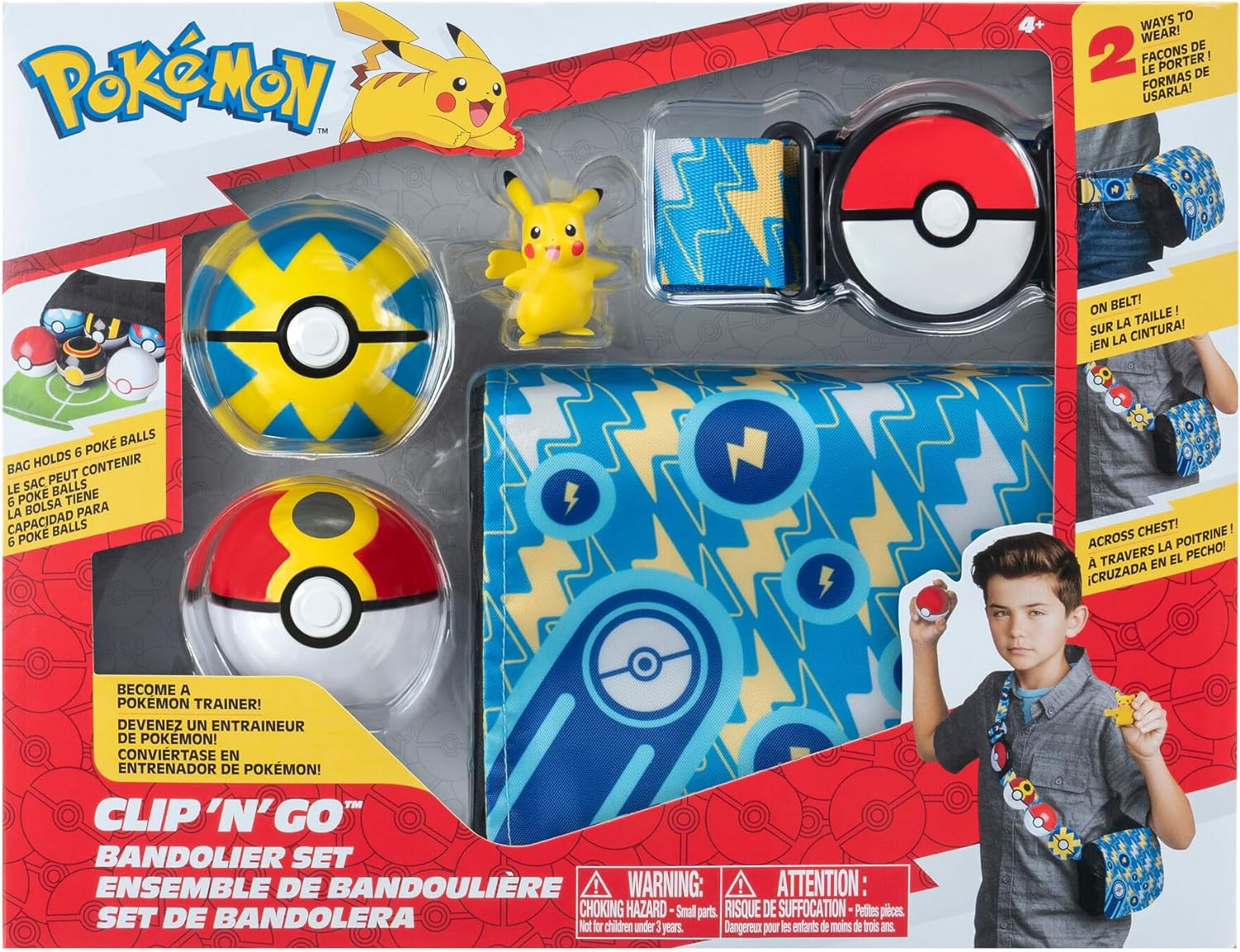 Pokemon Clip \N Go Bandolier Set - Pikachu (Repeat/Quick Ball)