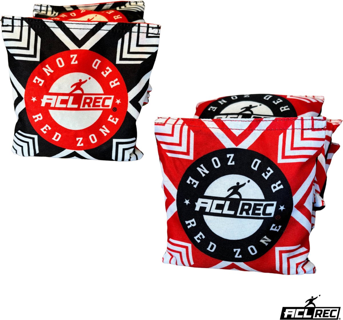 Wicked Wood Games - RED ZONE Cornhole Bags - Inclusief 2x4 ACL Licensed Zakjes - 400gr Per Zakje