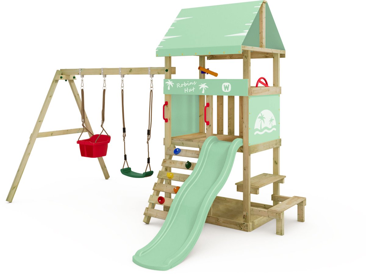 Speeltoestel met glijbaan Wickey DinkyHouse - Pastelgroen