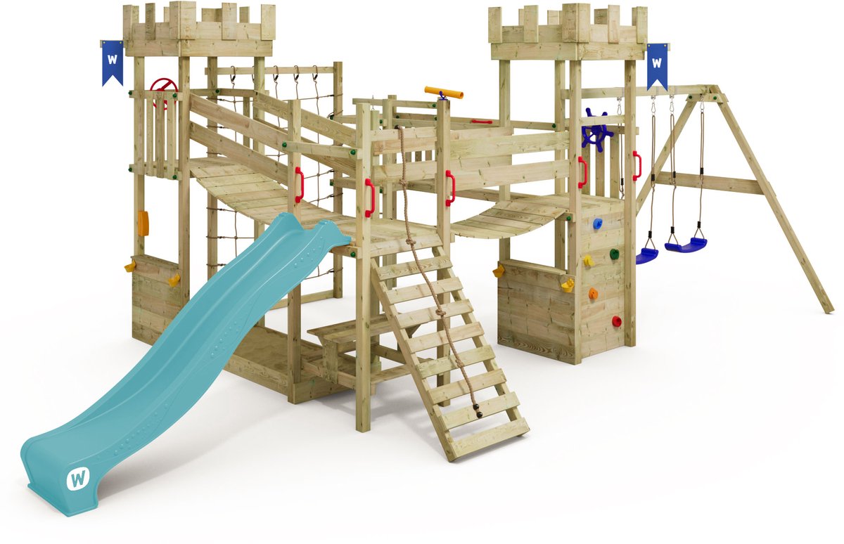 WICKEY Kinderspeeltoestel met klimnet en wiebelbrug Smart Arch