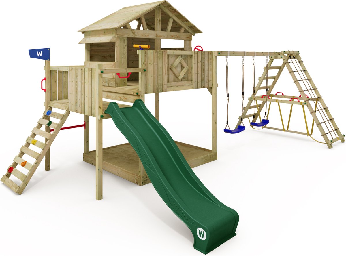 WICKEY Speeltoestel met huisje en klimaanbouw Smart Fjord