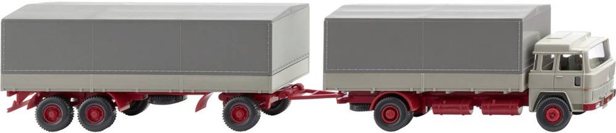 Wiking 045502 H0 Vrachtwagen Magirus 235 D Pritzhangerkabel, kieselgrijs