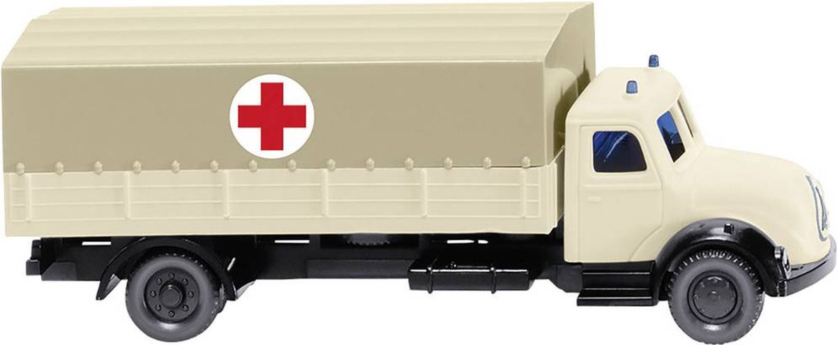 Wiking 094904 N Vrachtwagen Magirus Deutz Vrachtwagen met laadbak van de civiele bescherming