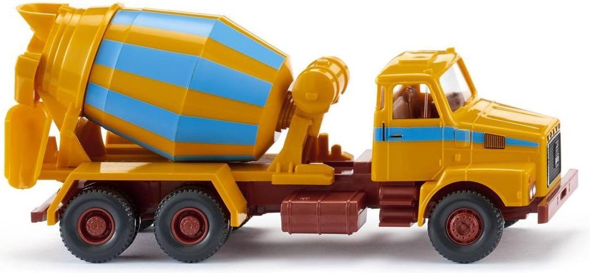 Wiking Miniatuurauto Betonmixer Volvo N10 1:87 Geel/blauw