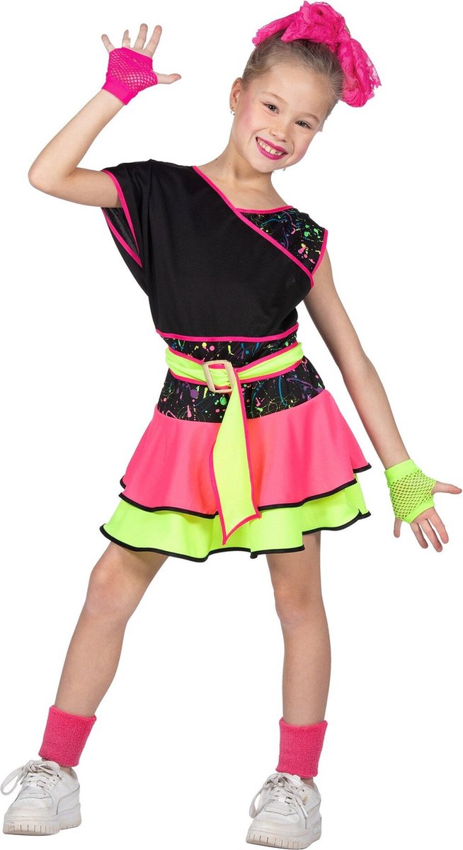 80s Jurkje Neon Kind - Maat 140