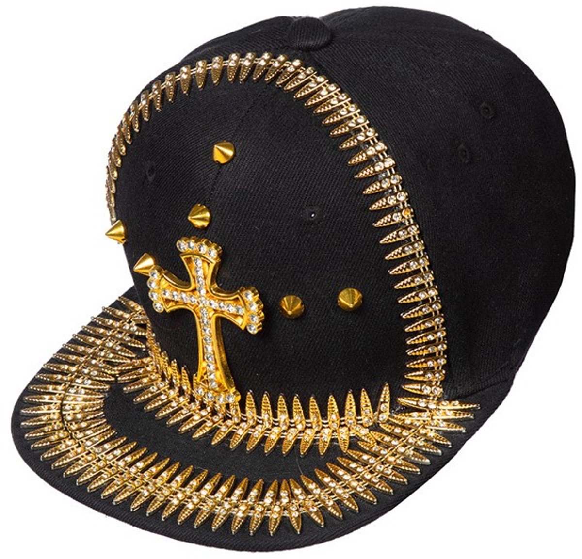 Baseball Pet Kruis Zwart-Goud